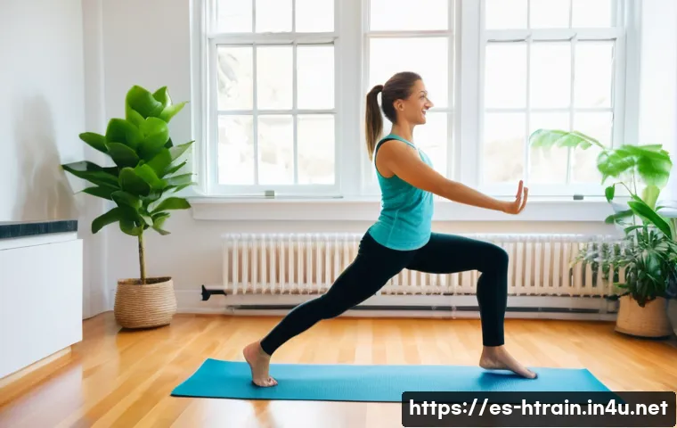 홈트 운동 루틴을 10분으로 단축하기 - **Prompt:** A vibrant, sun-drenched image of a young adult (gender-neutral, perhaps a woman or a man...